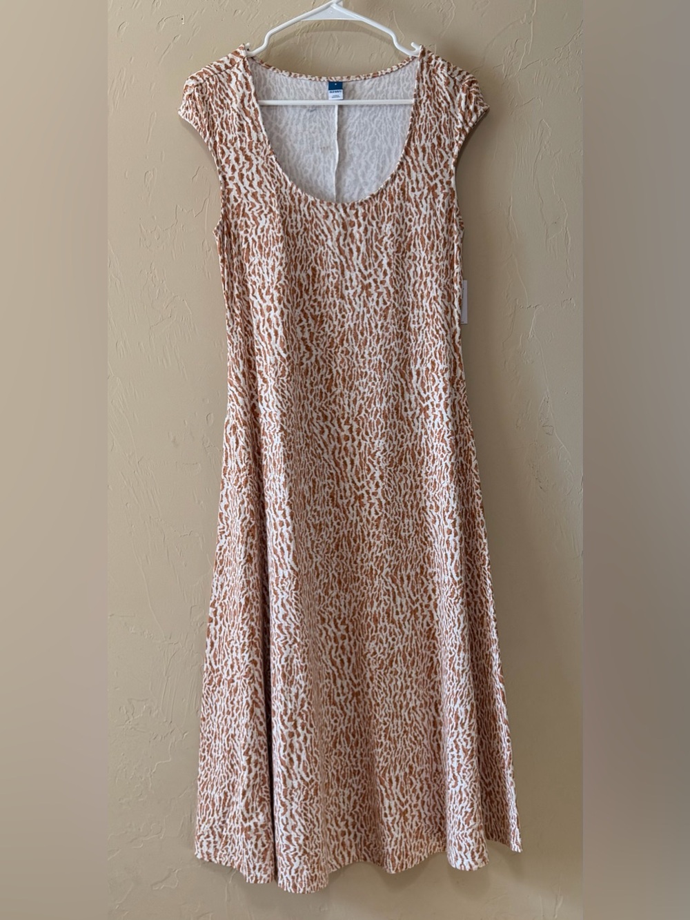 Old Navy White, Burnt Orange and Tan Printed Maxi Dress